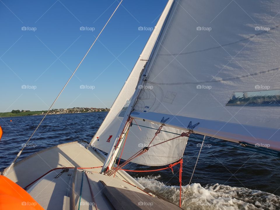 Sailing a sailboat