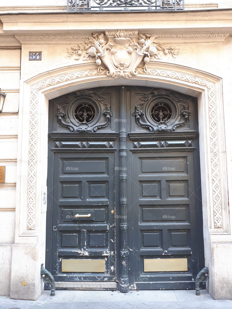 Wooden dark grey entrance door