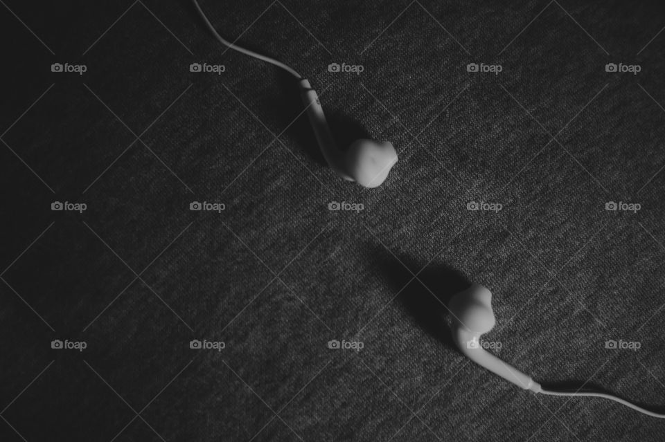white headset on the carpet