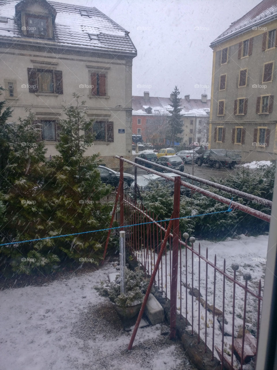 winter in the town of la chaux de fonds