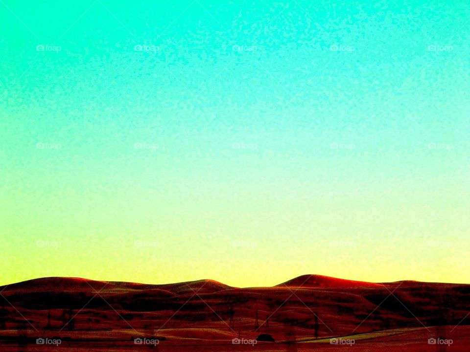 Sun setting off highway 10-E