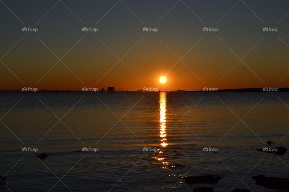 Sunset in South Australia. Fiery spring  sunset in South Australia