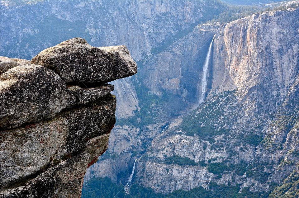 Views of mountains and waterfalls