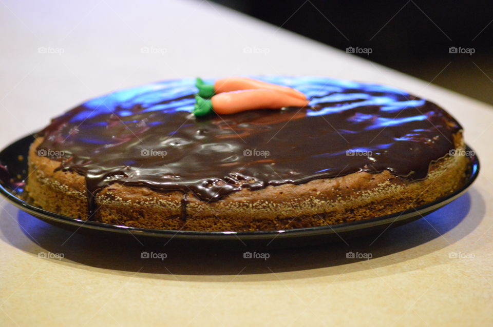 Christmas carrot cake with chocolate