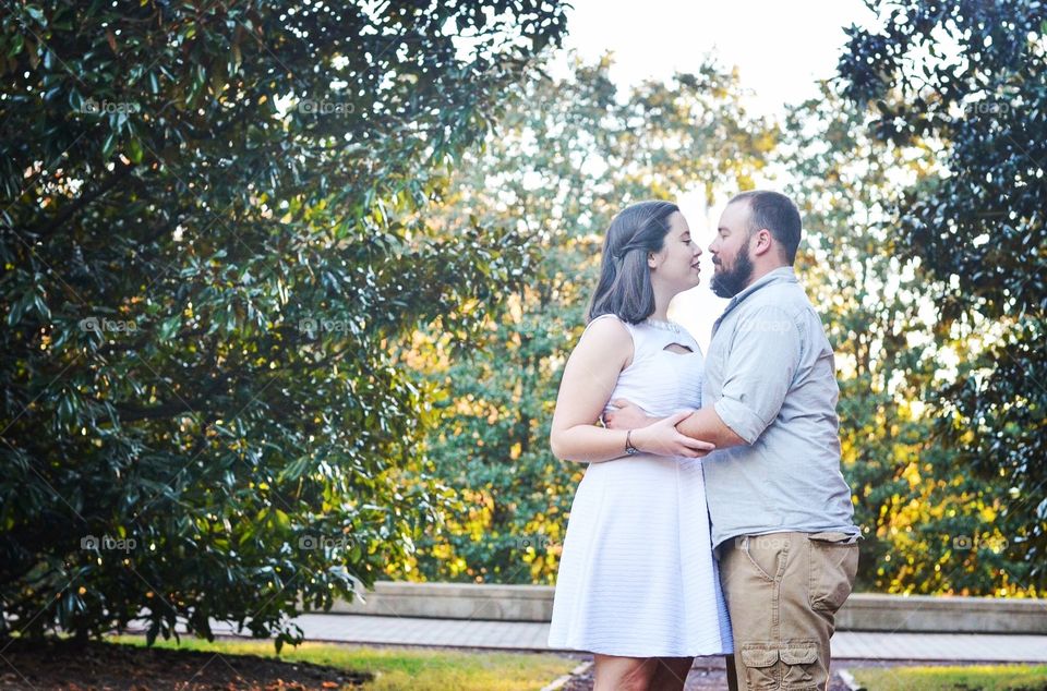 Happy couple during souther Fall 