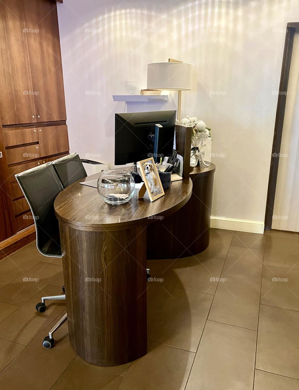 Desktop with computer