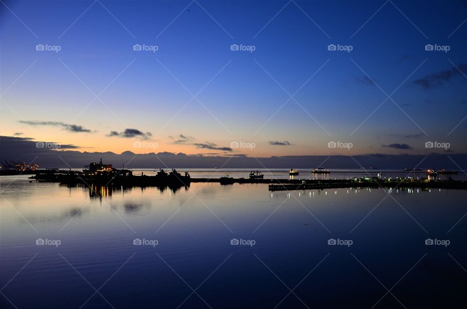 Evening in the port of Long Beach