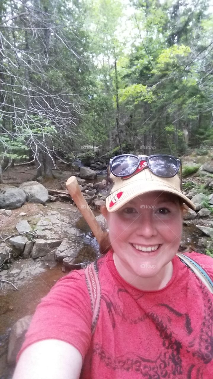 Hiker exploring her own wild ways in the heart of Acadia National Park.