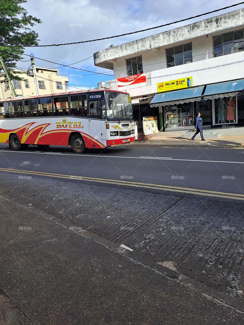 Public bus riding to the destination