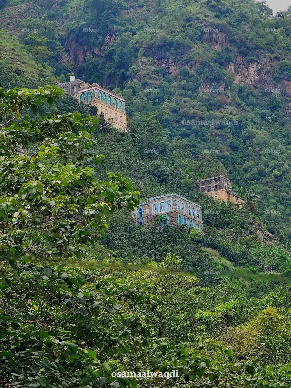 Glory be to God, the magnificent and picturesque view and the natural green trees are a view that is nothing more wonderful than it