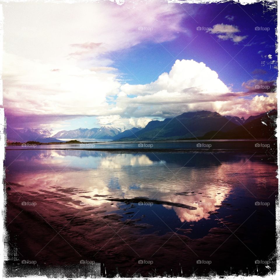 Knik Glacier Valley ALASKA. Mud bogging at Jim Creek, Palmer, AK. Beautiful day!