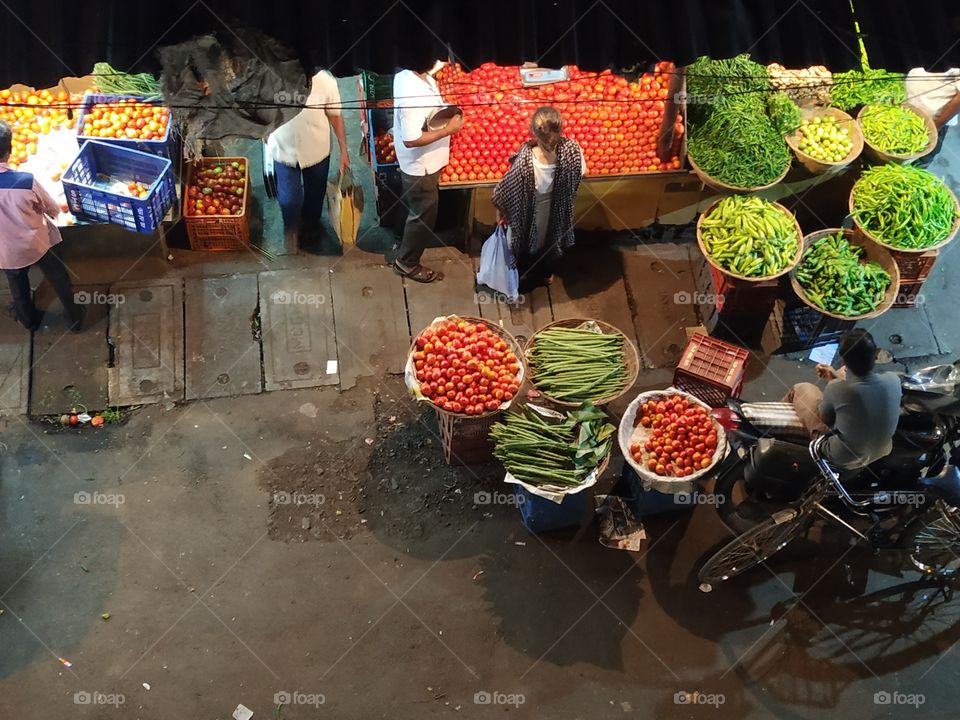 Vegetable market in Mumbai India  September 2018