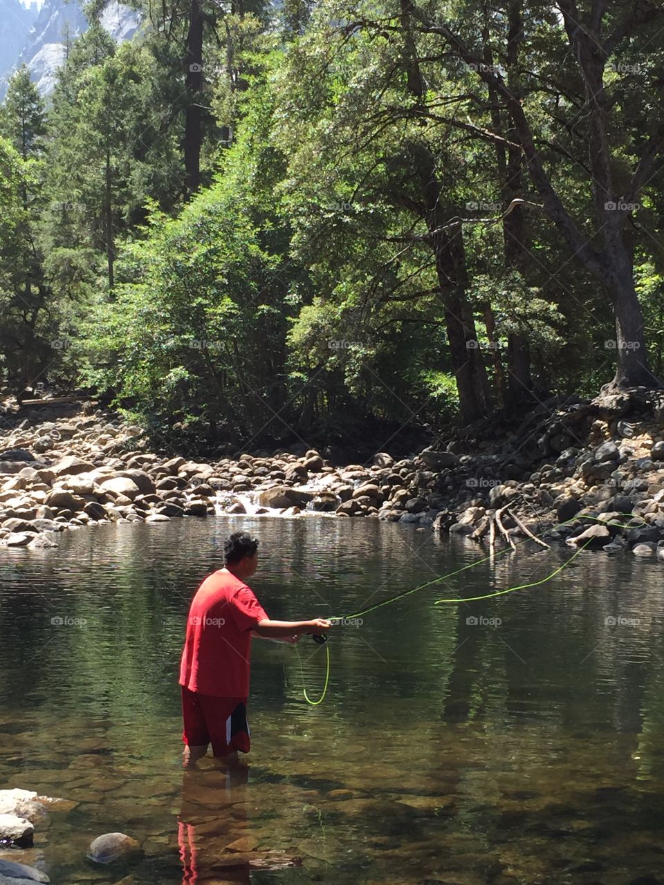 Fisherman in the river