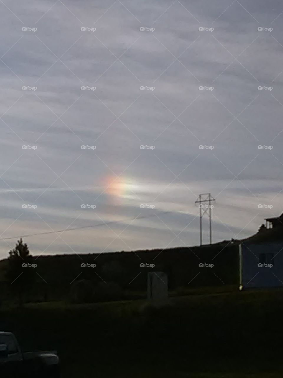 A flash of a rainbow.