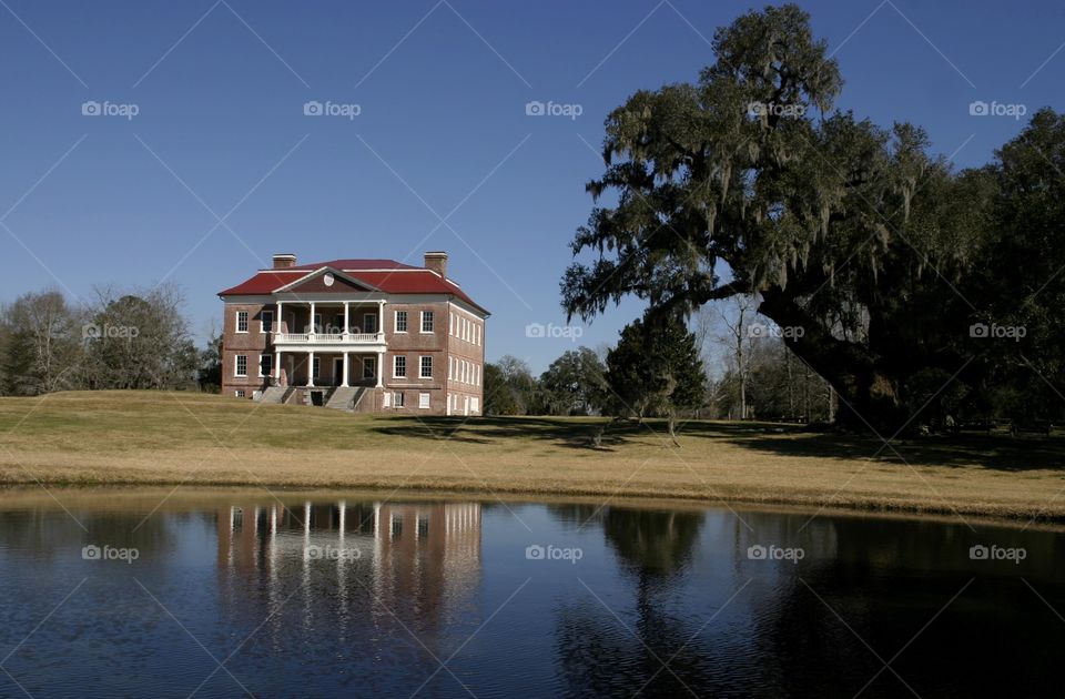 House by pond