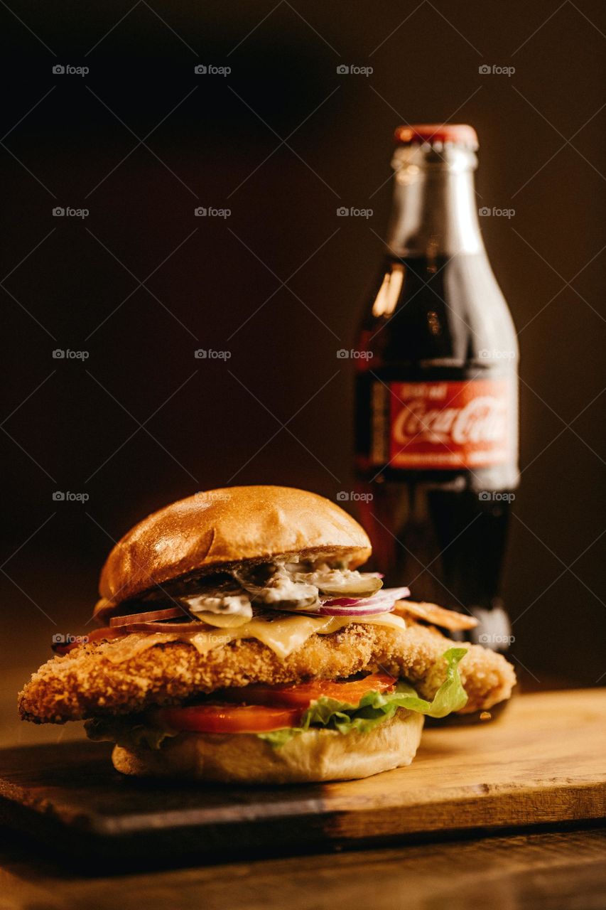 A coke and a Burger