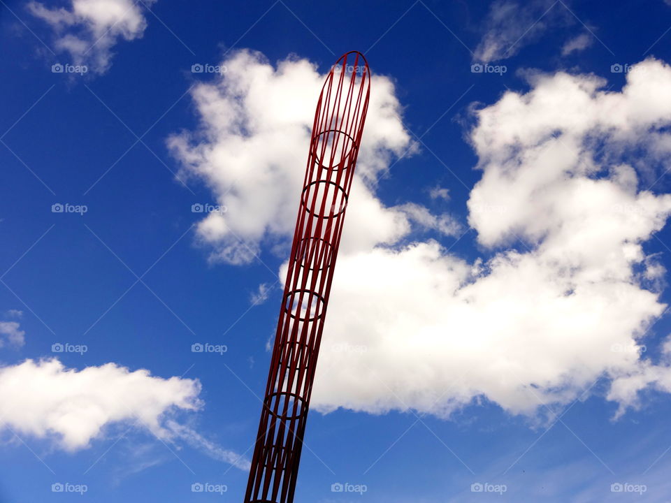 red torch in the sky. The tall red torch has become the landmark of Jubilee Campus, University of Nottingham