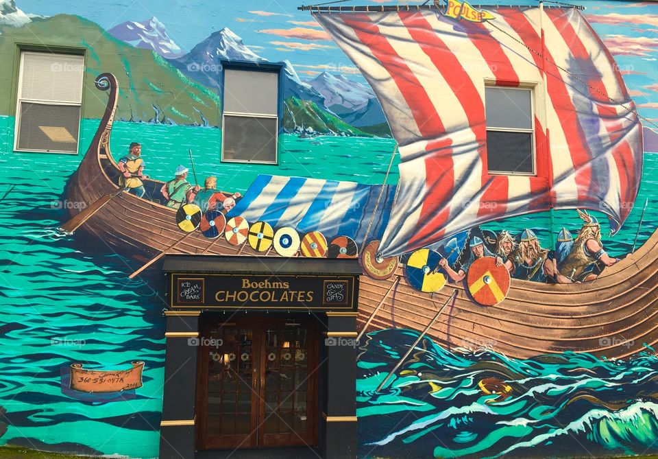 Old Town - Poulsbo Viking Mural 