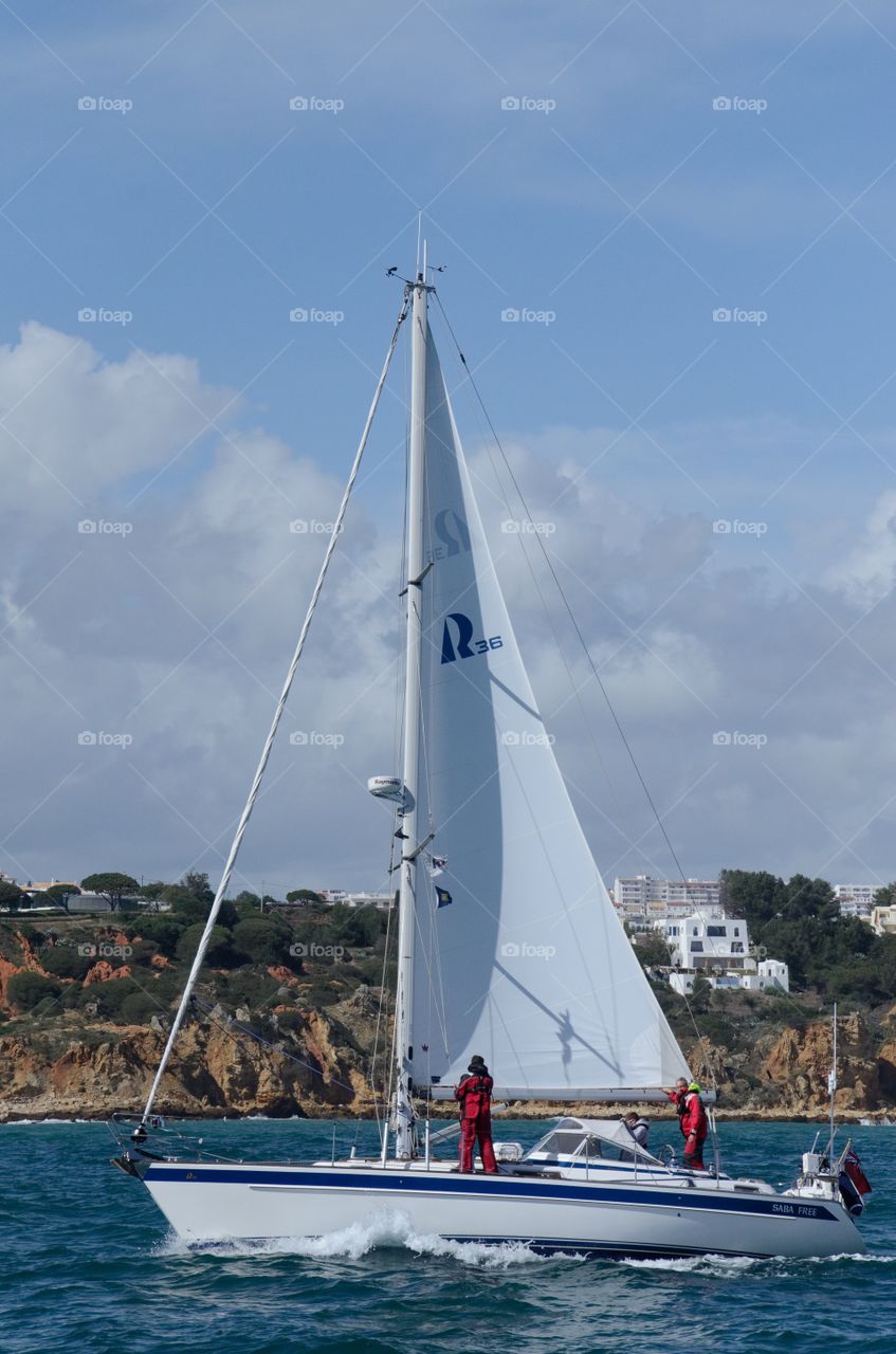 Lovely sailing boat on Atlantic Ocean at Albufeira in Algarve!!