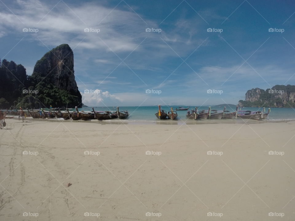 Thai beach with beautiful sand on a sunny day