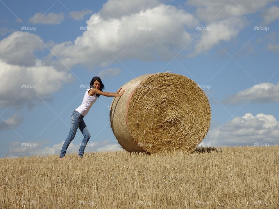 Woman at work . Val d'orcia,Tuscany,Italy