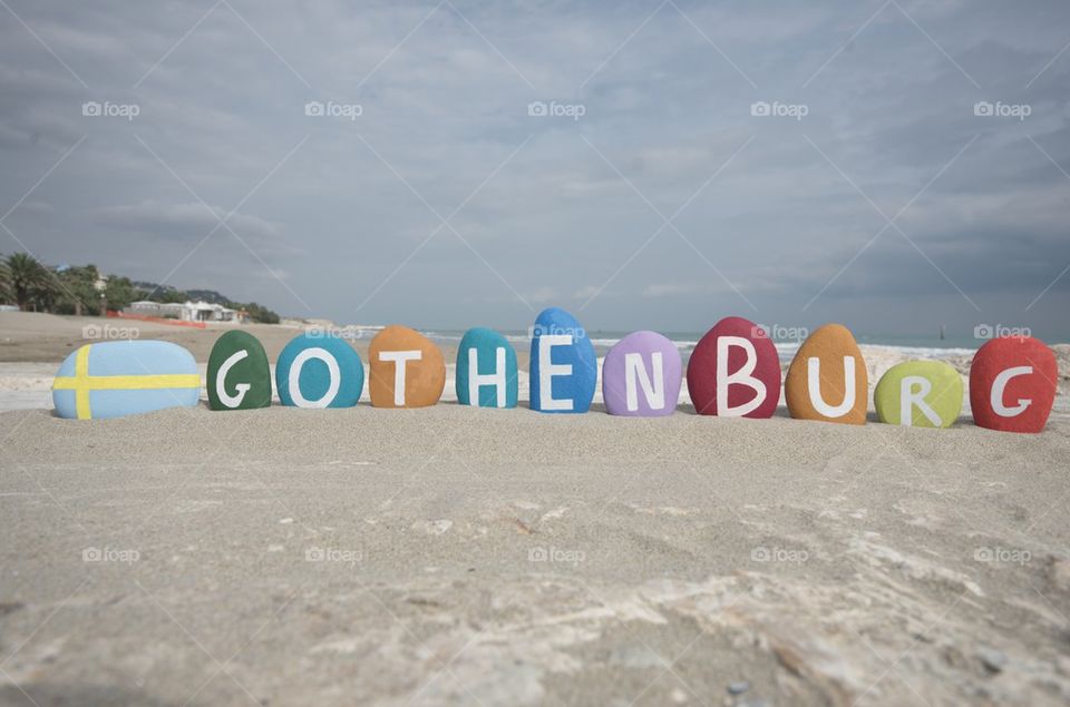 Gothenburg, souvenir on colourful stones