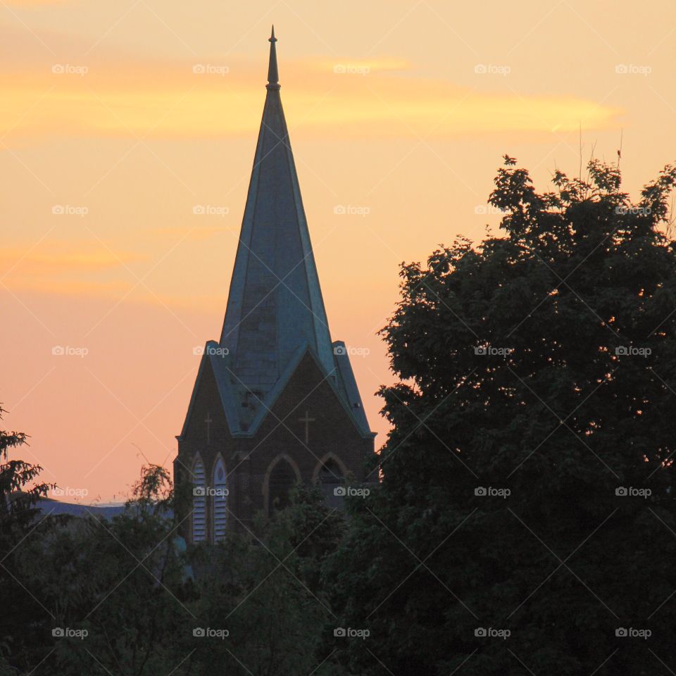 Sunset church 