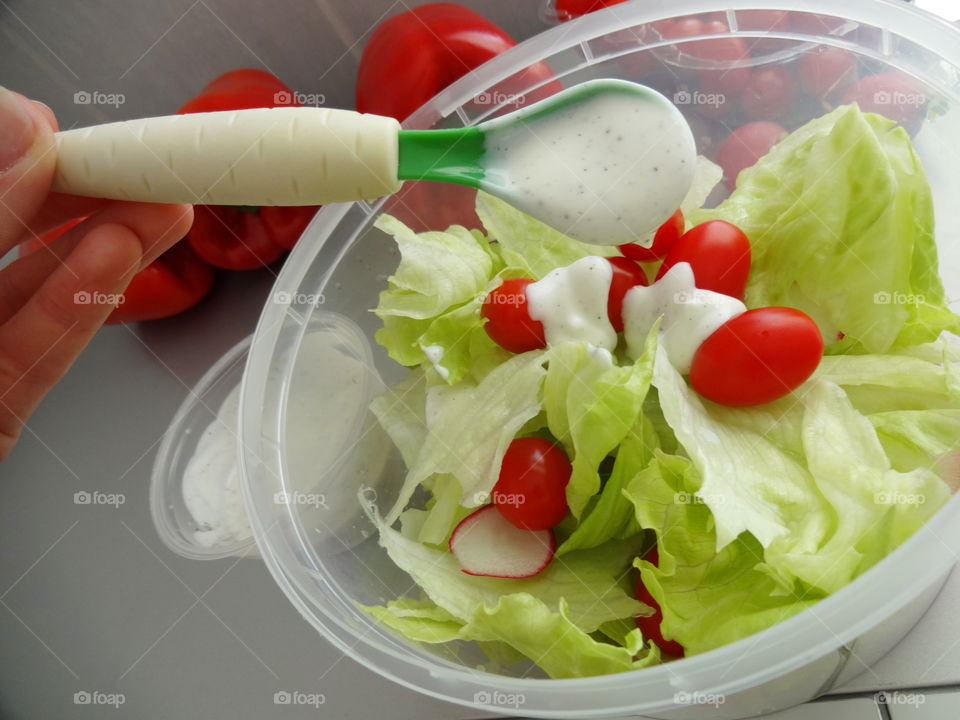 fresh salad with joghurt