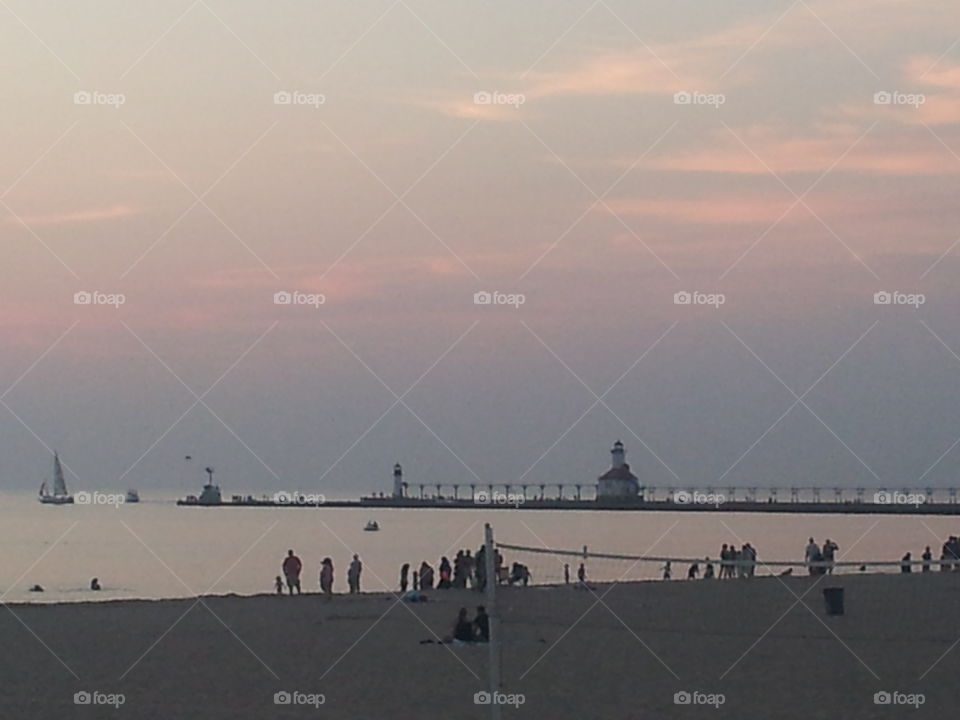 sun set at the beach. watching the sun go down