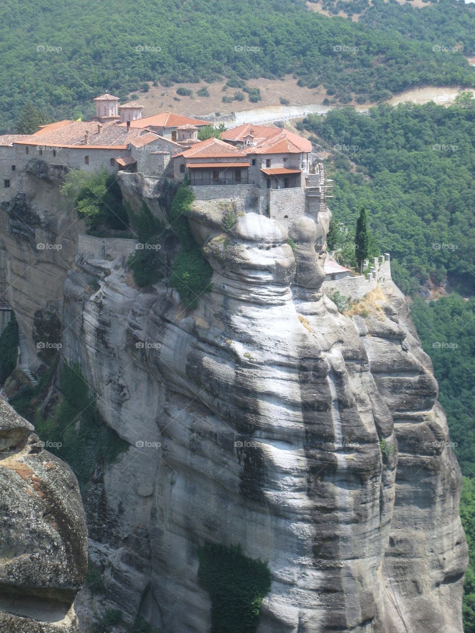 Monastery at the top of the rock in Meteores in Greece
