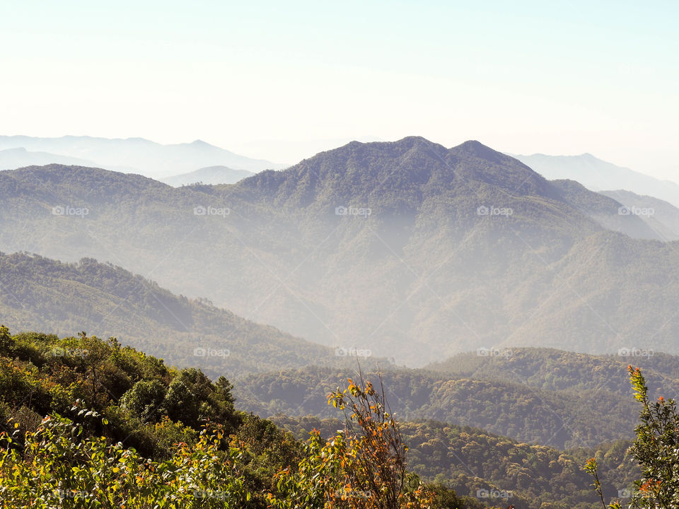 Scenic view of a mountains against clear sky