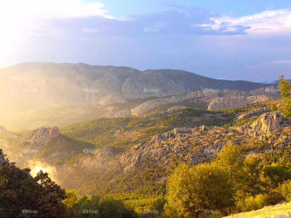 Amazing sunset. Portugal, Monsanto 