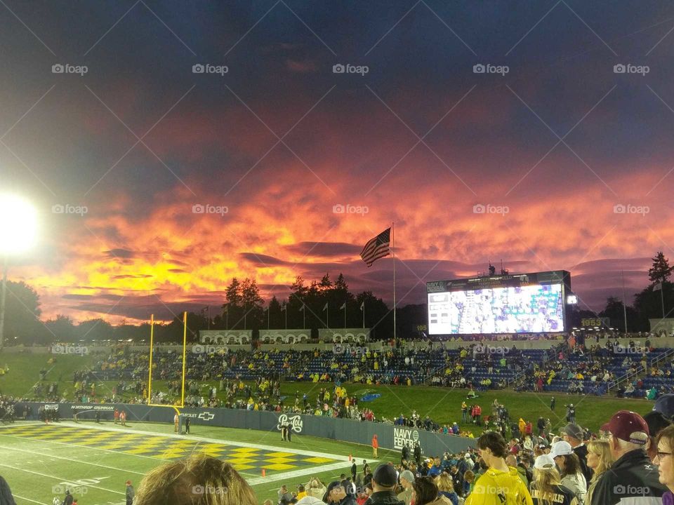 Sunset at Navy Football Game