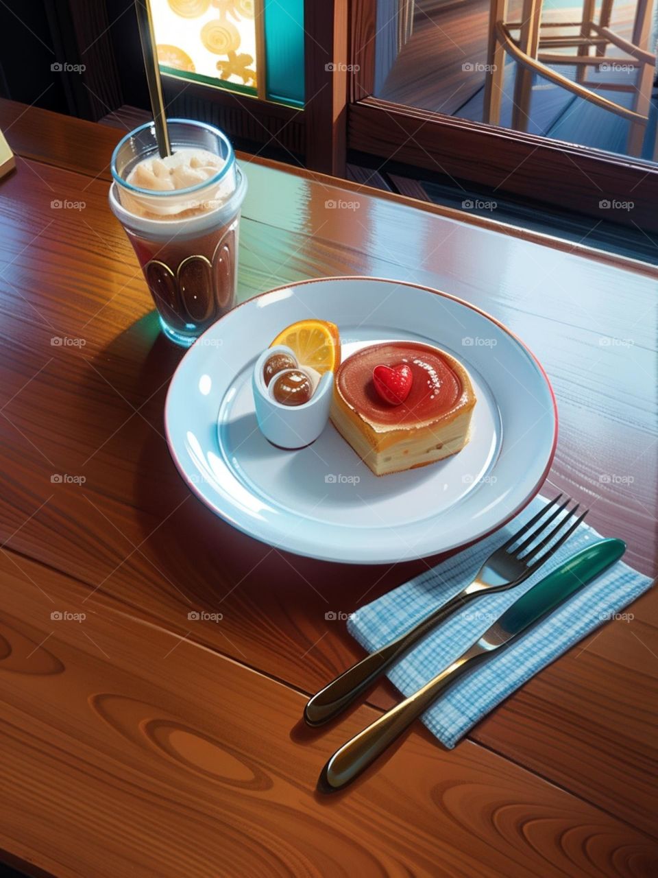 Snacks and drinks in the cafe.