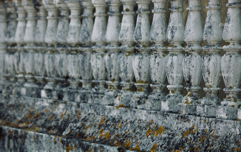 Beauty of an aged cement fence 