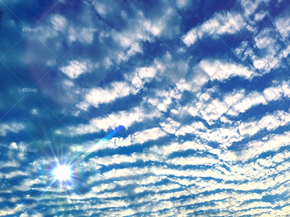 Cloud patterns and solar flare