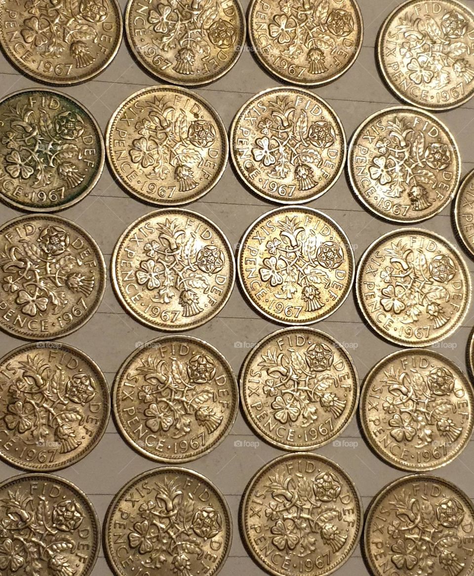 rows of sixpence