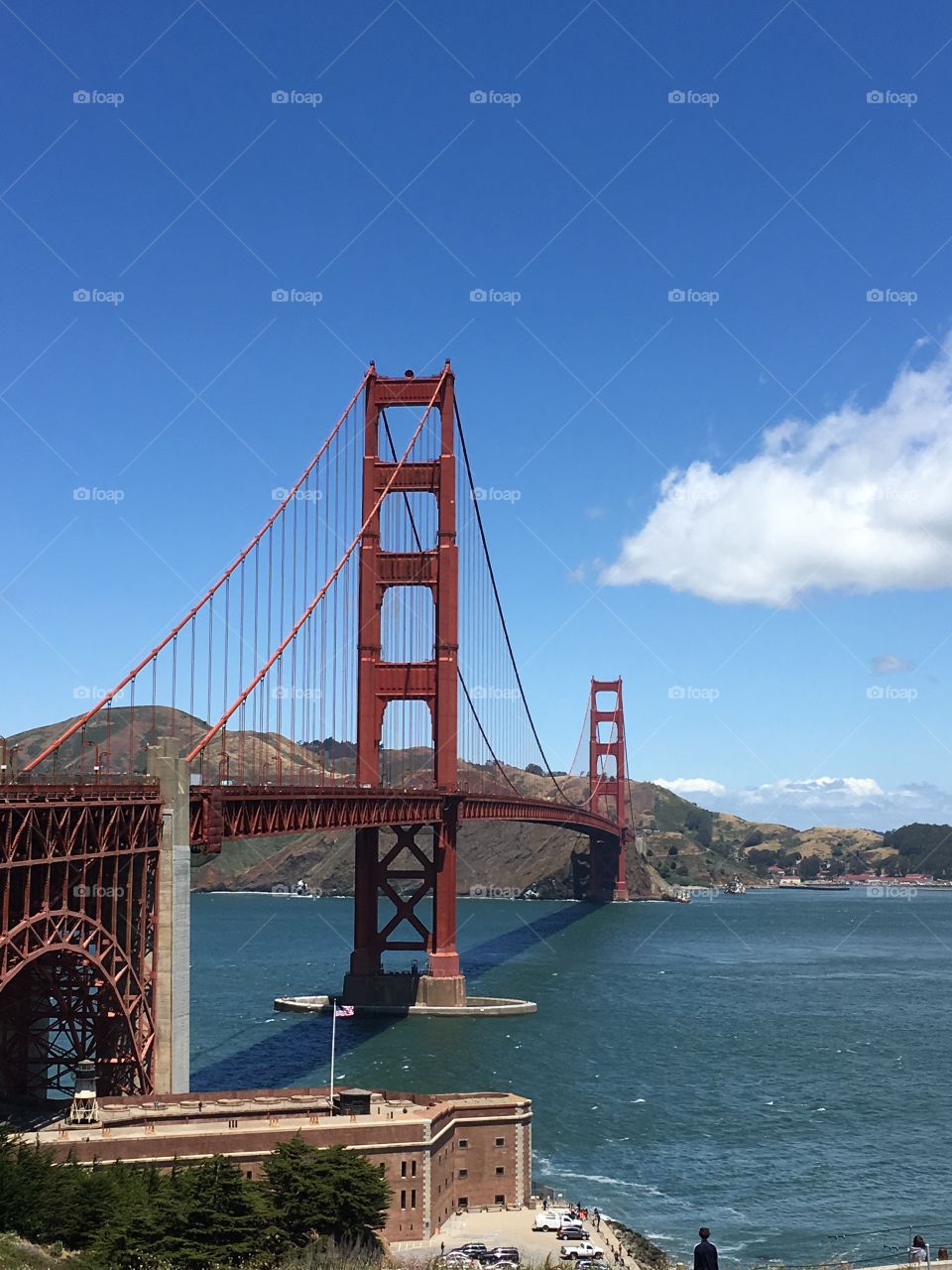 Amazing view of the Golden Gare Bridge in the San Francisco Bay
