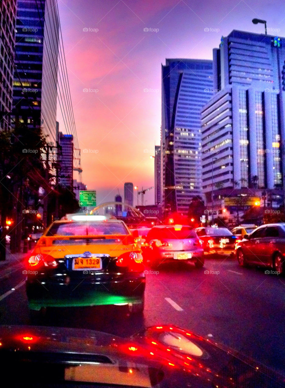 Busy road in Bangkok