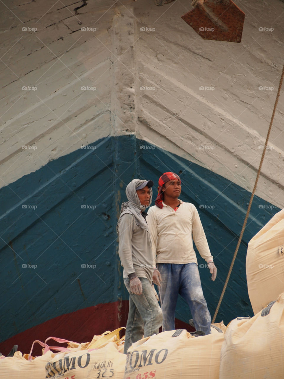 Workers in the Sunda Kelapa harbour, Jakarta