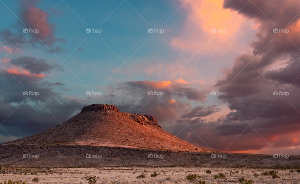 Sunset over the desert in the American South West