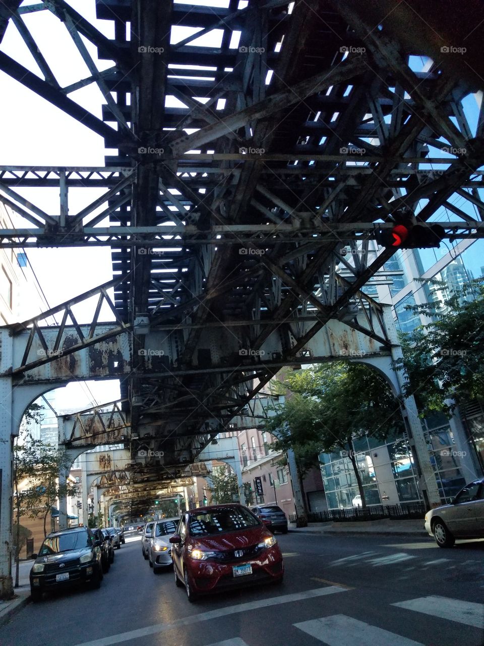 Subway track over road