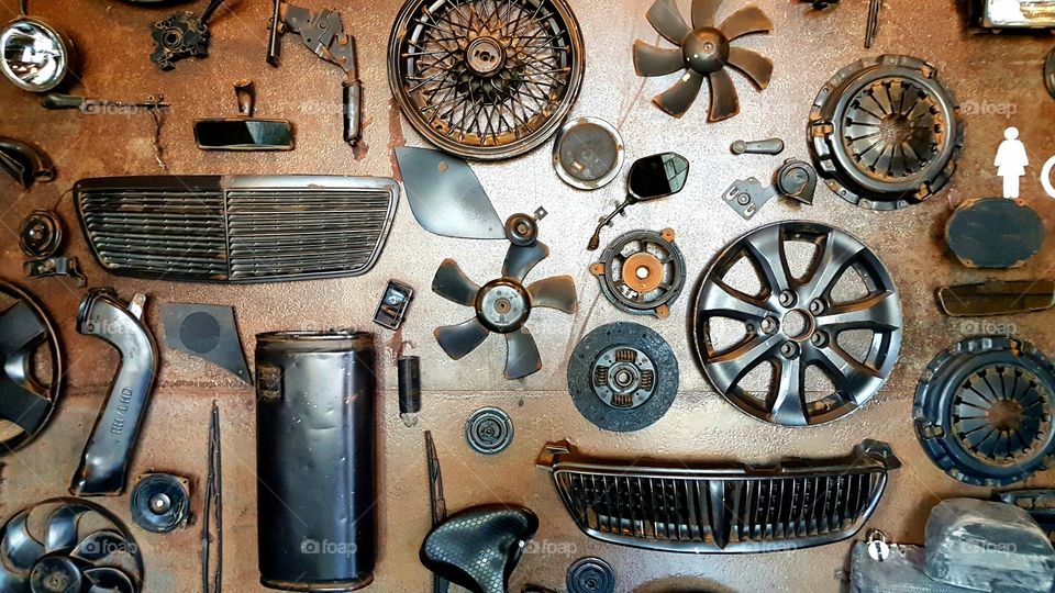 Car parts wall