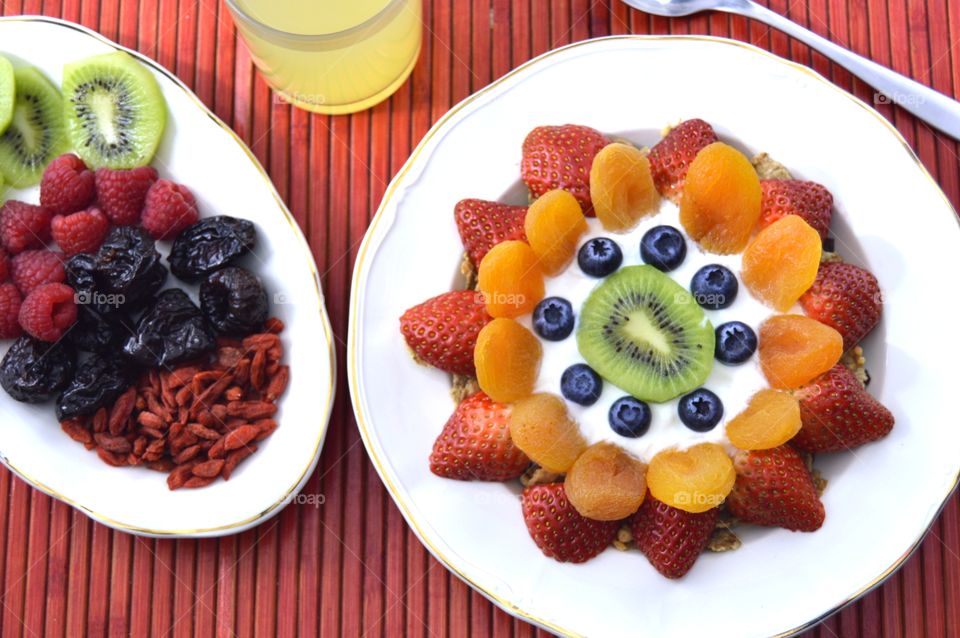 Healthy breakfast platter