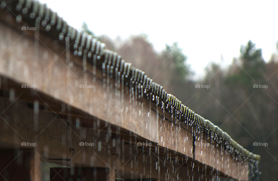 rain dripping from the roof