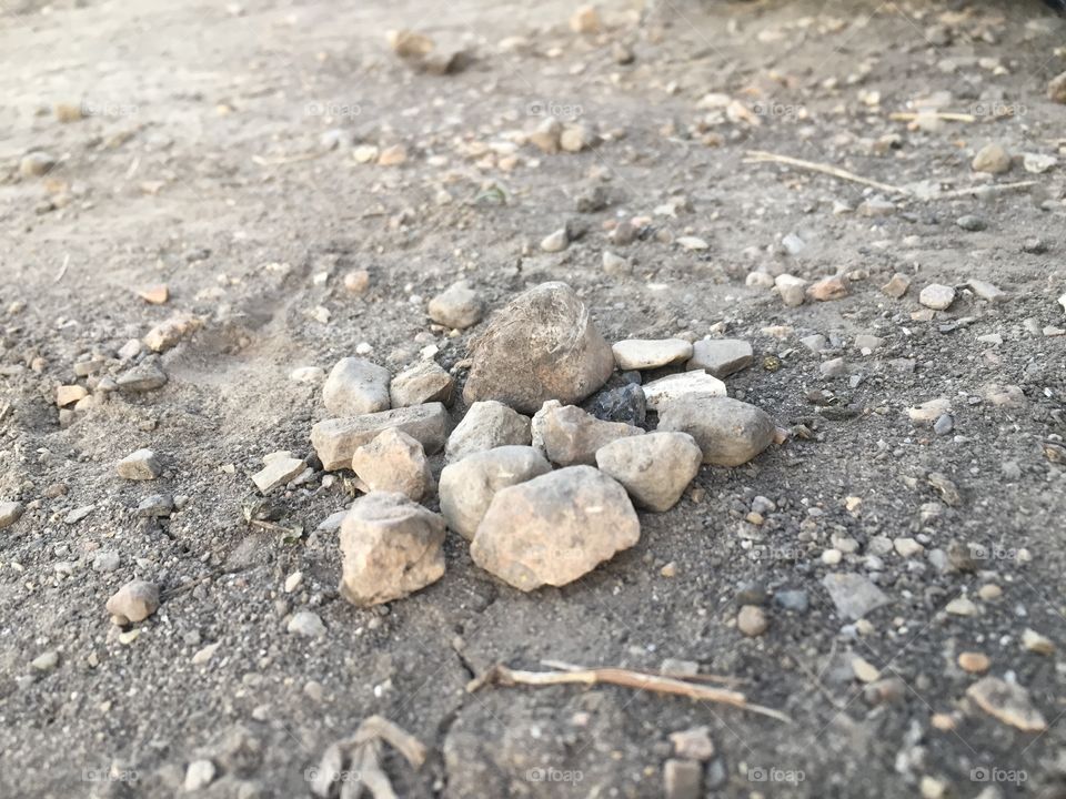Rocks bunches together.