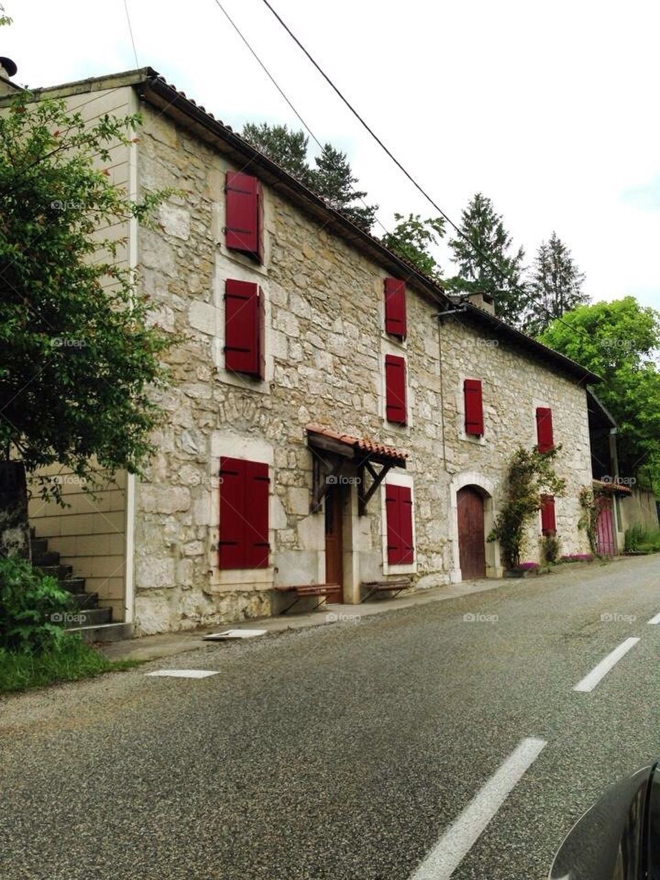 Southern France red door house