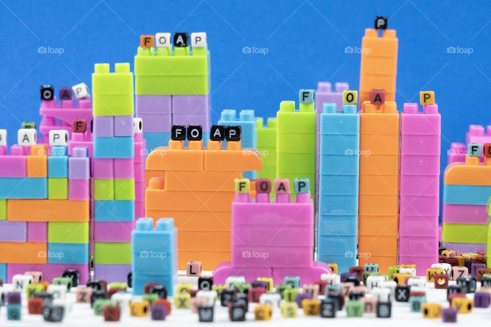 Foap town with colorful rectangle model 