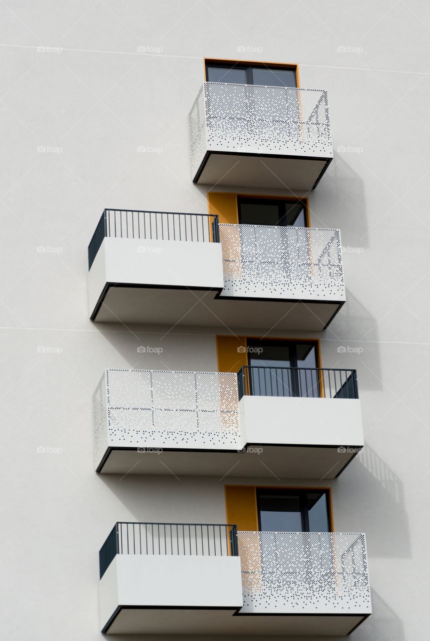 nice white, orange balcony