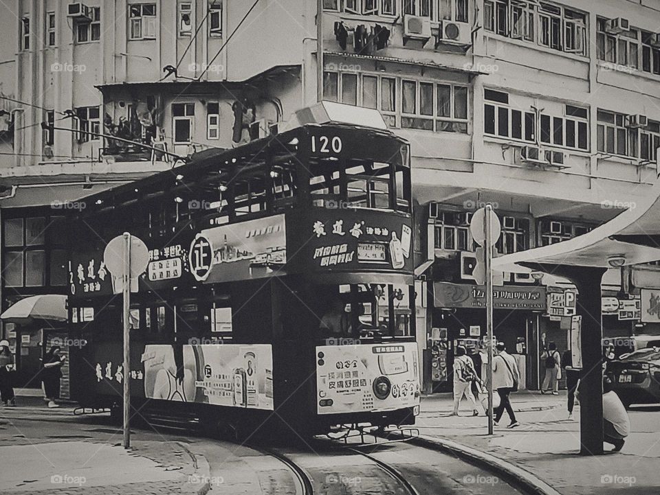 Hong Kong tram with a history of 120 years.